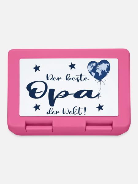 Der beste Opa der Welt mit Herz und Weltkarte - Brotdose - Pink