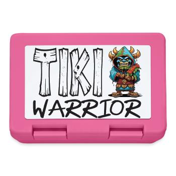 Tiki Warrior Cartoon Tropical Hero - Lunchbox - pink - Front
