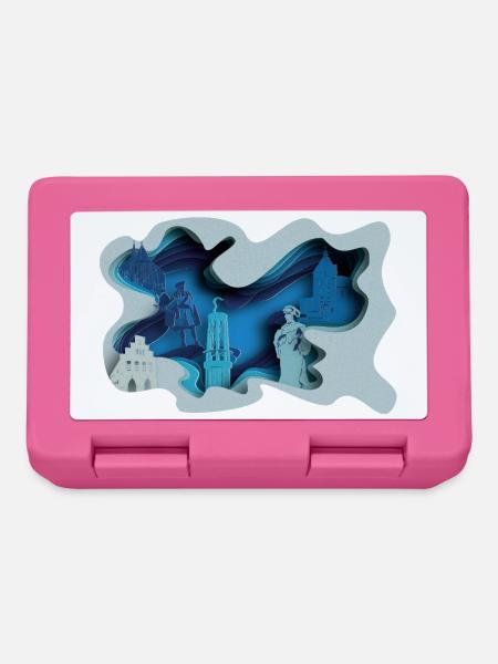 Moers Stadtsilhouette in Hydrographik-Optik - Brotdose - Pink