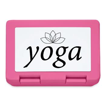 Yoga et fleur de lotus - texte noir - Boîte à goûter - rose - Devant