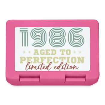 1986 Vintage Retro Geburtstagsgeschenk - Brotdose - Pink - Vorne