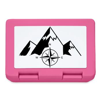 Mountains Compass Nature Outdoor - Lunchbox - pink - Front
