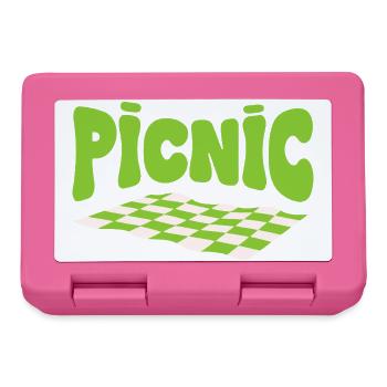 Green Picnic and Chlorophyll Checkerboard Carpet - Lunchbox - pink - Front