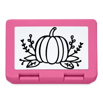 Line Art Kürbis Halloween Herbst - Brotdose - Pink - Vorne