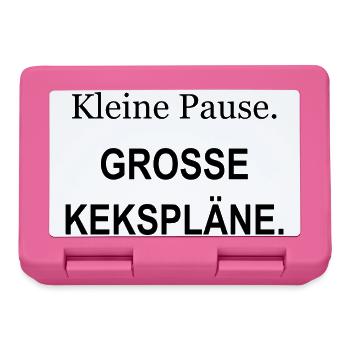 Kleine Pause – Große Kekspläne – schwarz - Brotdose - Pink - Vorne