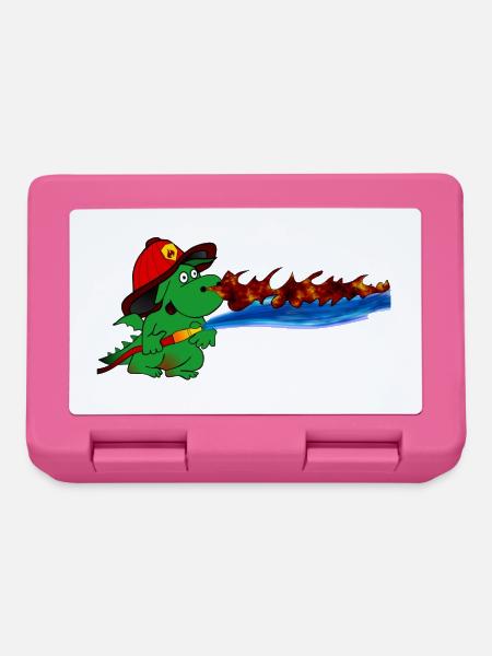 Feuerdrache Feuerwehrheld Geschenk - Brotdose - Pink