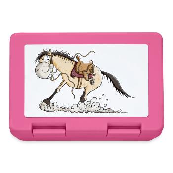 Western horse make sliding stop - Lunchbox - pink - Front