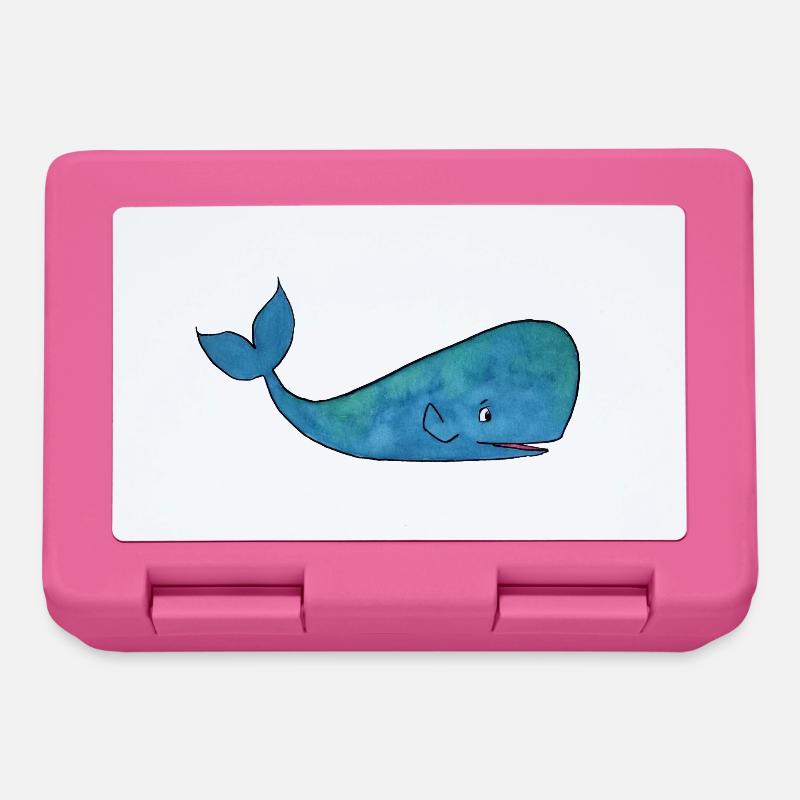 Verspielte Blauwal-Illustration - Brotdose - Pink