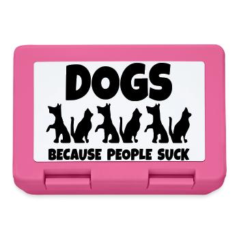 Hunde. Weil die Menschen dumm sind! * - Brotdose - Pink - Vorne