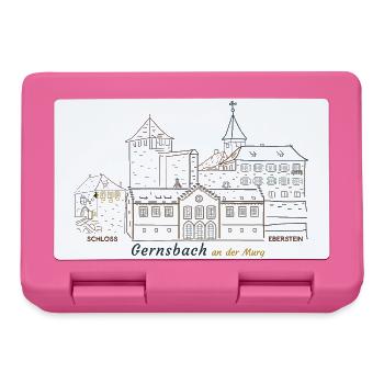 Gernsbach, Drawing of Eberstein Castle Black Forest - Lunchbox - pink - Front