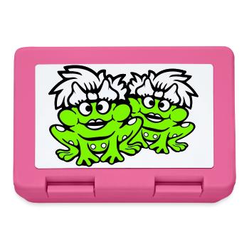 2 grenouilles couple femmes crapaud drôle amoureux mignon - Boîte à goûter - rose - Devant