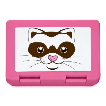 Visage de furet mignon, costume graphique de belette drôle - Boîte à goûter - rose - Devant