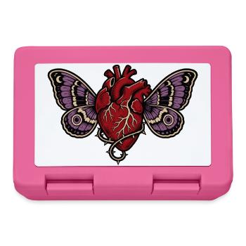 Anatomical Heart Gothic Moth Art - Lunchbox - pink - Front