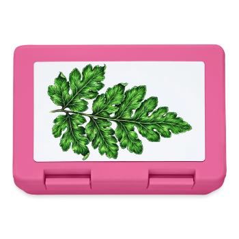 Grüne Blattstruktur Botanischer Druck - Brotdose - Pink - Vorne