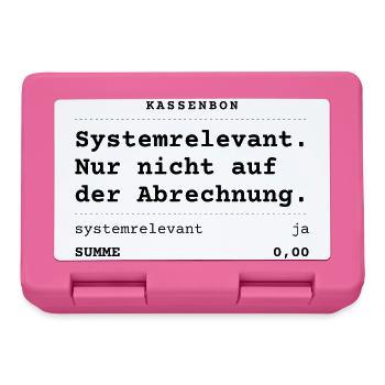 Systemrelevant. Nur nicht auf der Abrechnung. - Brotdose - Pink - Vorne