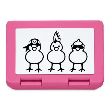 Drei coole Küken - Brotdose - Pink - Vorne
