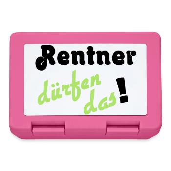 Rentner Spruch Neon Grün - Brotdose - Pink - Vorne
