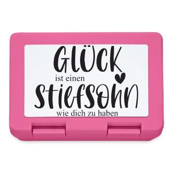Sohn Stiefsohn Kind Familie Geschenk Glück - Brotdose - Pink - Vorne