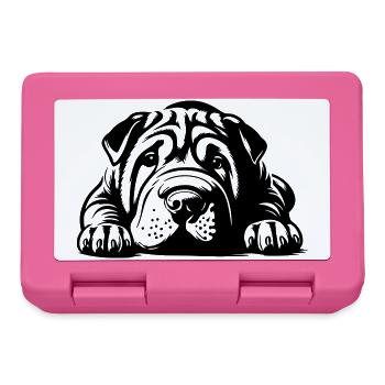 Shar Pei Kopf mit Pfoten - Brotdose - Pink - Vorne