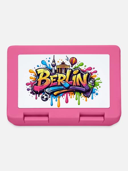 Berlin Graffiti Schriftzug mit Farbeffekten - Brotdose - Pink