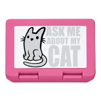 Demandez-moi pour mon chat Chat Amour des animaux Animaux - Boîte à goûter - rose - Devant