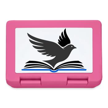 Vogel fliegt aus Buch - Brotdose - Pink - Vorne