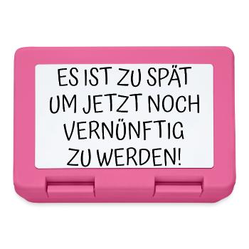 Zu spät Spruch - Brotdose - Pink - Vorne
