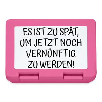 Spruch Zu Spät - Brotdose - Pink - Vorne