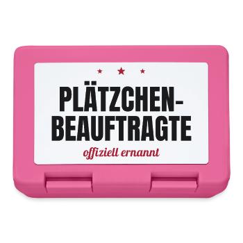 Plätzchen-Beauftragte – offiziell ernannt - Brotdose - Pink - Vorne
