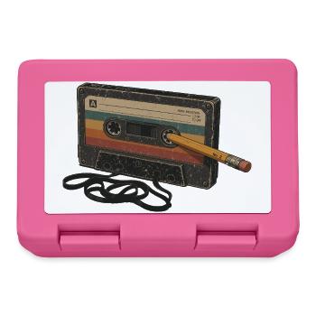 Liebhaber von 90er 80er Retro-Kassettenmusik - Brotdose - Pink - Vorne