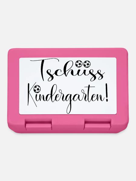 Tschüss Kindergarten - Kinder Fußball - Brotdose - Pink