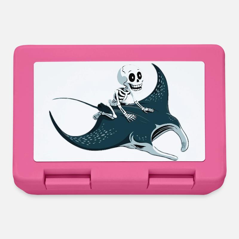 Skeleton on manta ray - Lunchbox - pink