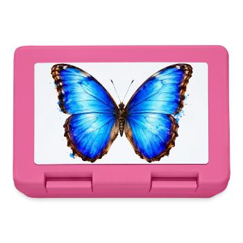 Aquarell von Blue Morpho Butterfly Morpho Art - Brotdose - Pink - Vorne