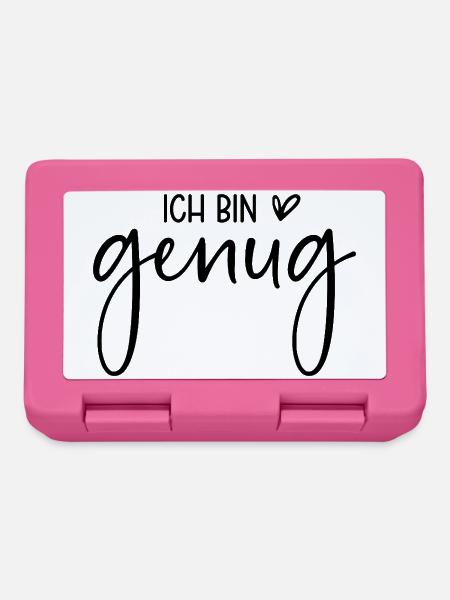 Ich bin genug - Spruch Selbstliebe - Mental health - Brotdose - Pink