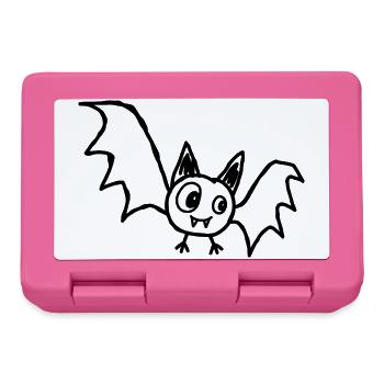 Niedliche Halloween-Fledermaus im Kritzelstil - Brotdose - Pink - Vorne