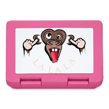 funny monkey lalala symbol illustration tongue - Lunchbox - pink - Front