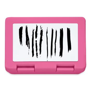 Schwarz-weiße Pinselstriche - Brotdose - Pink - Vorne