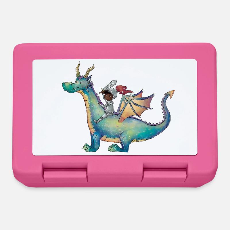 Fille avec dragon dans une aventure magique - Boîte à goûter - rose