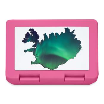 Iceland Iceland Northern Lights Topography Design - Lunchbox - pink - Front