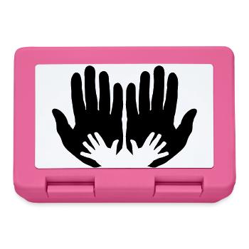 Ouvrez les mains des parents avec les mains des enfants - Boîte à goûter - rose - Devant