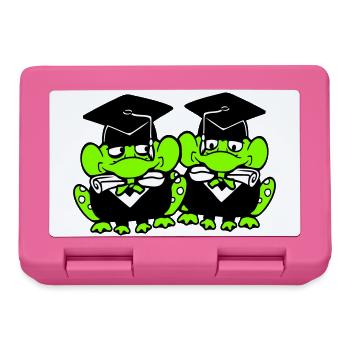 2 Frösche Schulabschluss Abitur bestanden College - Brotdose - Pink - Vorne