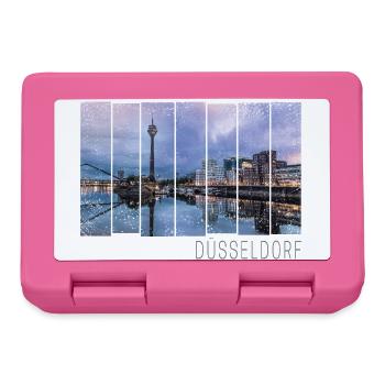 Düsseldorf in Nordrhein Westfalen mit Skyline - Brotdose - Pink - Vorne