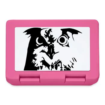 Eule, Owl - Grafik, Vogel, UHU - Brotdose - Pink - Vorne