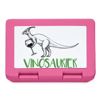 Vinosaurier – lustiges Weinmotiv - Brotdose - Pink - Vorne