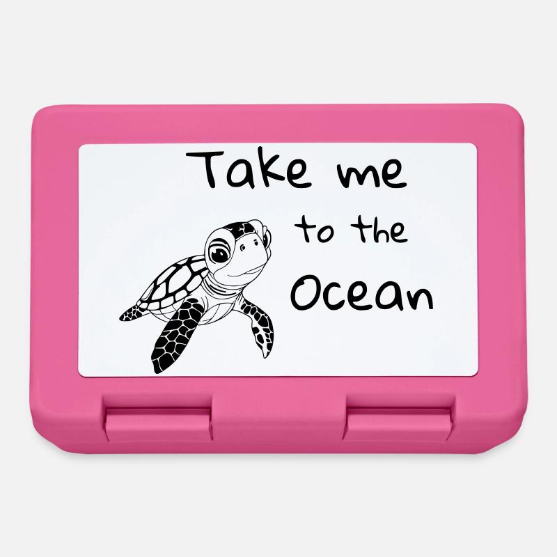 Emmenez-moi à l’océan – Tortue de mer - Boîte à goûter - rose