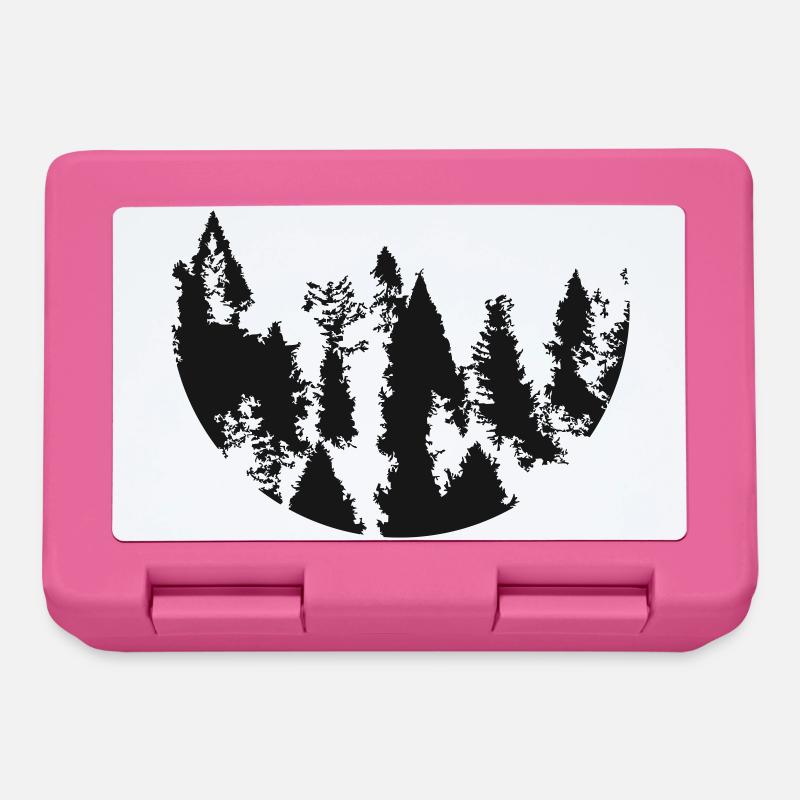 Forest Circle Silhouette - Lunchbox - pink