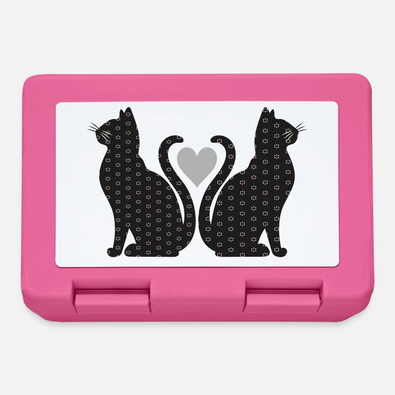 Paire de chats - Boîte à goûter - rose