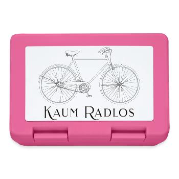 Kaum radlos – Fahrrad Humor für Fahrradfans - Brotdose - Pink - Vorne
