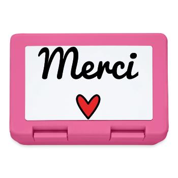 MERCI. THANKS. THANK YOU. ANNIVERSAIRE. NAISSANCE. - Boîte à goûter - rose - Devant
