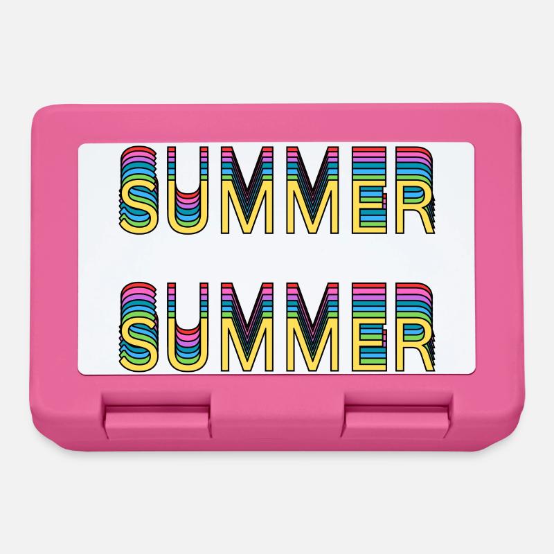 Sommer Regenbogen Schrift - Brotdose - Pink